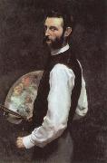 Frederic Bazille Self-Portrait with Palette oil painting on canvas